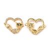 Brass Micro Pave Cubic Zirconia Connector Charms KK-H441-56G-1