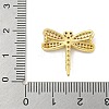 Rack Plating Brass Pave Clear & Black Cubic Zirconia Dragonfly Links Connector Charms KK-Z053-15G-3