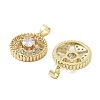 Rack Plating Star Brass Micro Pave Cubic Zirconia Pendants KK-E102-09G-2