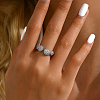 Fashionable Brass Clear Cubic Zirconia Teardrop Open Cuff Ring for Women QR4639-2-1