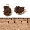 Dyed Synthetic Lava Rock Pendants G-P614-05G-04-3
