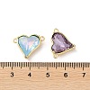 Brass Pave Glass Rhinestone Connector Charms KK-F862-47G-4