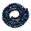 Electroplate Opaque Solid Color Glass Beads Strands X1-EGLA-A034-P8mm-L22-2