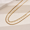 Stainless Steel Geometric Double-layer Collarbone Necklaces FY0428-2