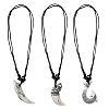 3Pcs 3 Styles Resin Fishhook Horn with Shark NJEW-HY0001-08B-1