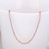 Real Rose Gold Plated Tin Alloy Cable Chain Necklaces NJEW-BB10198-18-1