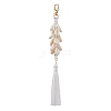 Natural Shell & Polyester Tassel Pendant Decorations HJEW-JM02825-01-1