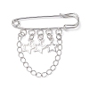 Alloy Star & Chain Tassel Charms Safety Pin Brooch JEWB-BR00103-1