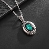 Alloy Acrylic Oval Photo Locket Pendant Necklaces for Women WGC3FDF-01-1