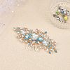 Bridal Flower Pearl Rhinestone Alloy Hair Combs MRMJ-WH0077-061LG-5