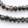 Half Plated Faceted Rondelle Glass Beads Strands GLAA-A024B-HP02-1