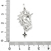 Brass Micro Pave Clear Cubic Zirconia Pendants KK-I476-13P-3