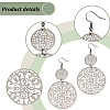 ANATTASOUL 3 Pairs 3 Colors Zinc Alloy Filigree Flower Dangle Earrings for Women EJEW-AN0002-63-3