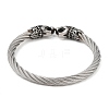 Viking 304 Stainless Steel Open Cuff Bangles for Men BJEW-U001-06D-AS-3