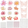 46Pcs 17 Style Cloth Rose Flower AJEW-GF0008-83-1