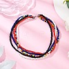 3Pcs 3 Styles Bohemian Glass Seed Beaded Multi-strand Necklaces for Women NJEW-JN05354-4