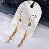 Brass Glass Dangle Earrings EJEW-R014-02G-3