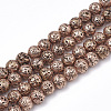 Electroplated Natural Lava Rock Beads Strands G-T098-01C-06-1