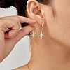 Elegant Brass Micro Pave Clear Cubic Zirconia Snowflake Hoop Earrings & Pendant Necklaces for Women ET8021-5-2