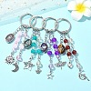 Glass & Alloy & Natural Amethyst Keychain KEYC-YW00146-01-4