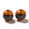 Halloween Spray Painted Wood Beads WOOD-C002-04-2