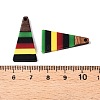 Jamaican Colour Epoxy Resin & Walnut Wood Pendants RESI-N039-122L-3