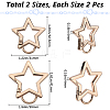 4Pcs 2 Styles Zinc Alloy Spring Gate Rings FIND-GF0007-56KCG-2