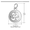 Non-Tarnish Chakra Theme Stainless Steel Pendants CHAK-PW0001-031P-2