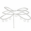 1Pc Alloy Star Tassel Layered Curb Chain Waist Belly Chains for Women AJEW-CY0003-25-1
