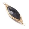 Faceted Glass Horse Eye Links Connector Charms PALLOY-JF04803-4