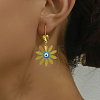 Classic Fashionable Alloy Dainty Daisy with Evil Eye Hoop Earrings YK6295-1