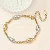 Two Tone Horse Eye 304 Stainless Steel Link Bracelets for Women BJEW-A169-13GP-1