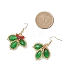 304 Stainless Steel Leaf Dangle Earrings EJEW-MZ00622-4