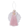 Handmade Macrame Cotton Angel Hanging Ornaments HJEW-JM02760-02-2