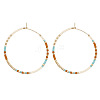 Handmade Glass Seed Beads Hoop Earrings HQ0649-4-1