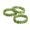 Oval Natural Malaysia Jade Beaded Stretch Bracelets G-P589-02A-06-4