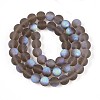 Frosted Transparent Glass Beads Strands GLAA-T032-T8mm-MBB02-2