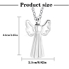 Angle Stainless Steel Pendant Necklace PW-WG1C46B-01-2