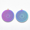 Ion Plating(IP) 201 Stainless Steel Filigree Pendants STAS-R102-16-2
