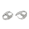 Carabiner Brass Micro Pave Clear Cubic Zirconia Hoop Earrings EJEW-L292-012P-2