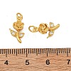 Brass Micro Pave Clear Cubic Zirconia Charms KK-F941-35A-G-3