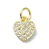 Heart Theme Brass Micro Pave Cubic Zirconia Charms KK-H475-56G-03-1