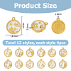 48Pcs 12 Styles Alloy Enamel Pendants FIND-HS0002-50G-2