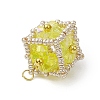 Beaded Cube Charms PALLOY-MZ00440-02-4