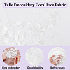 Polyester Embroidered Wavy Edge Flower Lace Fabric OCOR-WH0086-03-4