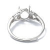 Adjustable 925 Sterling Silver Ring Components STER-K179-26P-3