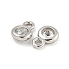 925 Sterling Silver Pave Clear Cubic Zirconia Flat Round Charms STER-B005-01P-2