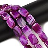 Natural Striped Agate/Banded Agate Beads Strands G-B137-B01-01H-2