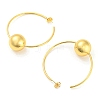 Brass Round Beaded Ring Stud Earrings EJEW-Q785-23G-2