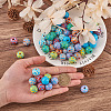 80Pcs 8 Colors Wooden Beads WOOD-FW0001-12-5